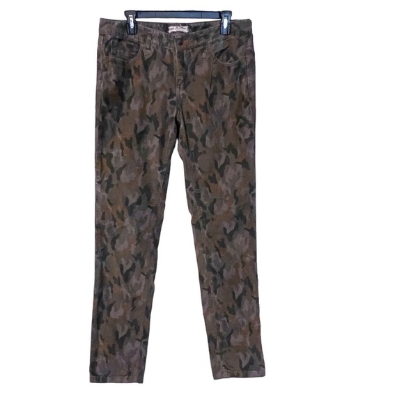 Free People Camo Corduroy Skinny Mid Rise Pants Size 31 - Picture 3 of 11